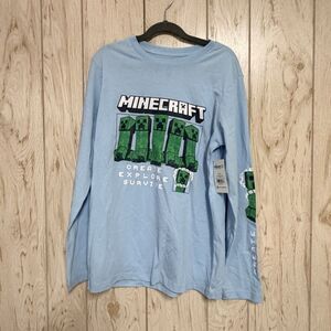 Minecraft Boys Graphic Long-Sleeve T-Shirt, Creeper Montage